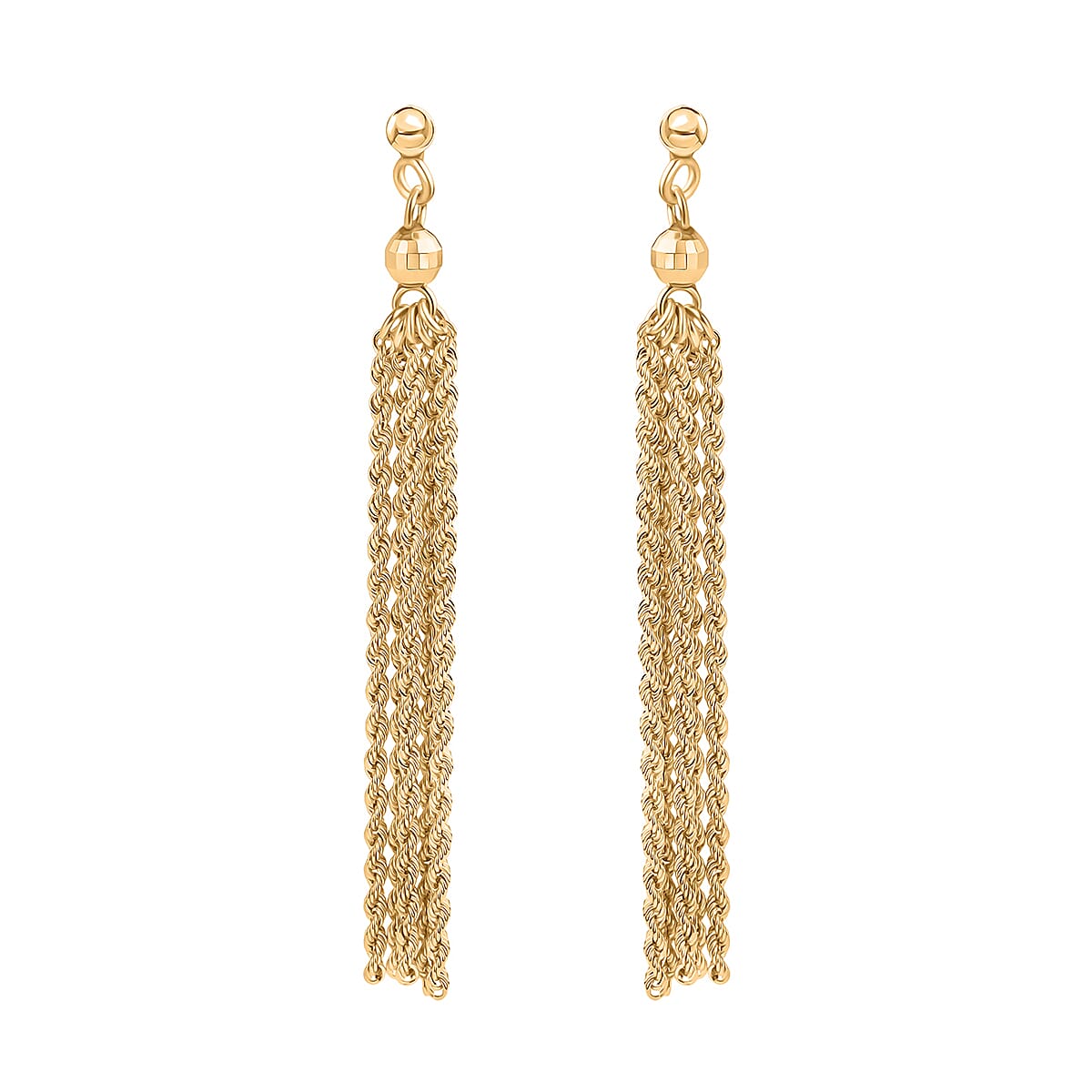 9K Yellow Gold Tassel Earrings with Push Back Setting 8100306 0