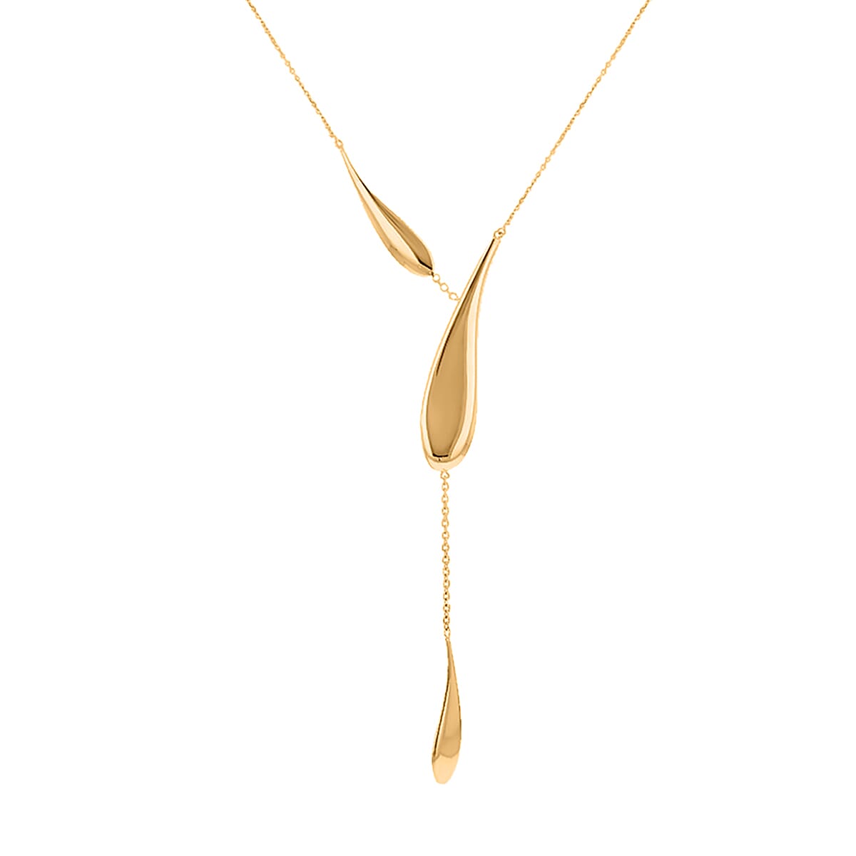 9K Yellow Gold 3D Tear Drop Necklace (Size - 17) 8020840 0