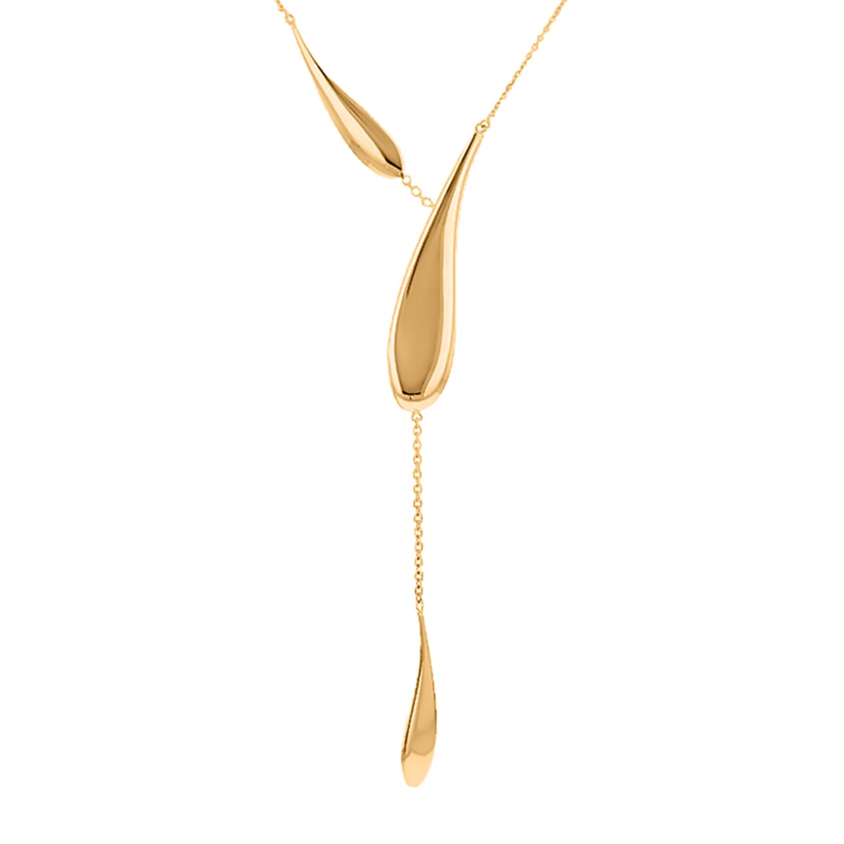 9K Yellow Gold 3D Tear Drop Necklace (Size - 17) 8020840 1