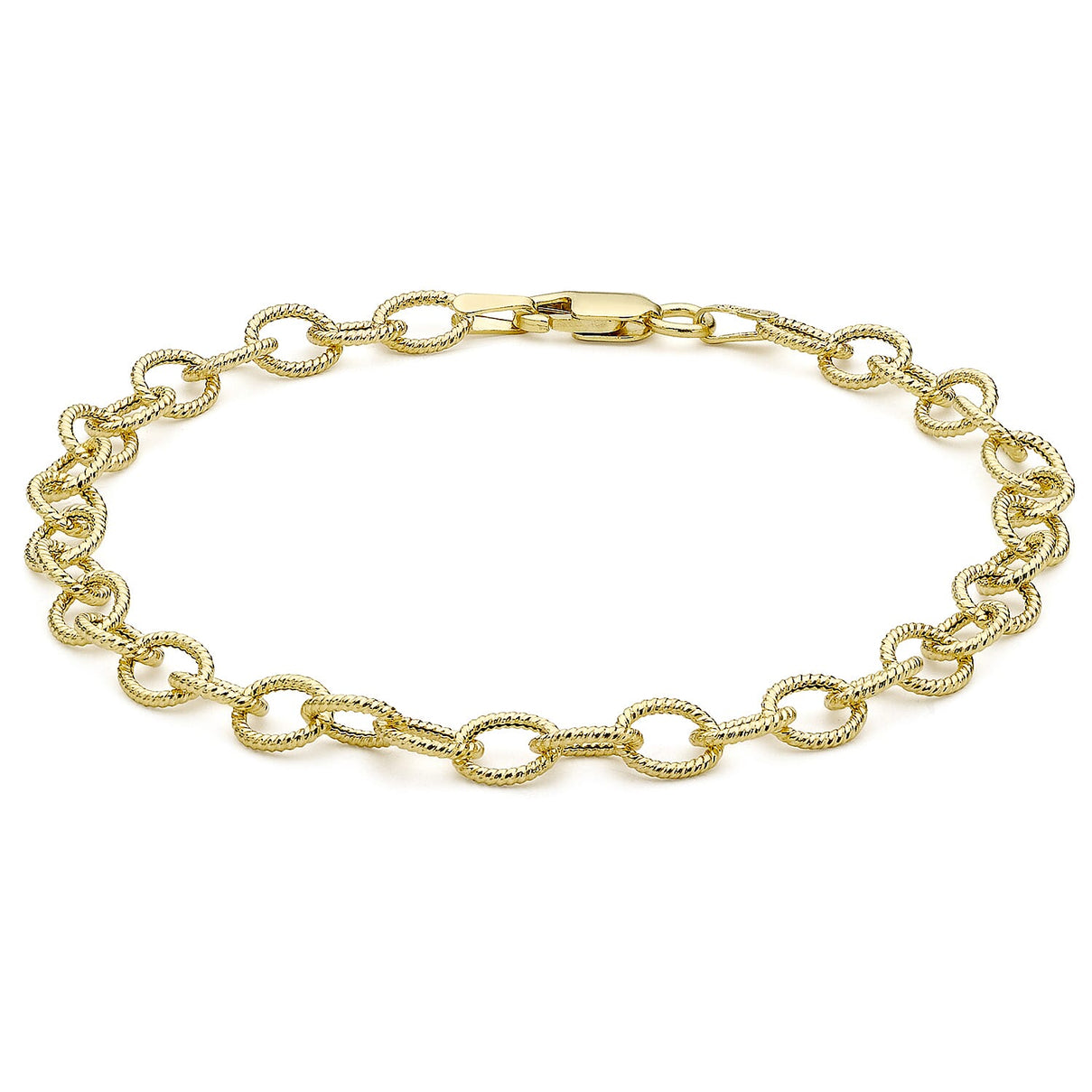 9K Yellow Gold Textured Belcher Bracelet 7.5 Inch 7193406 0