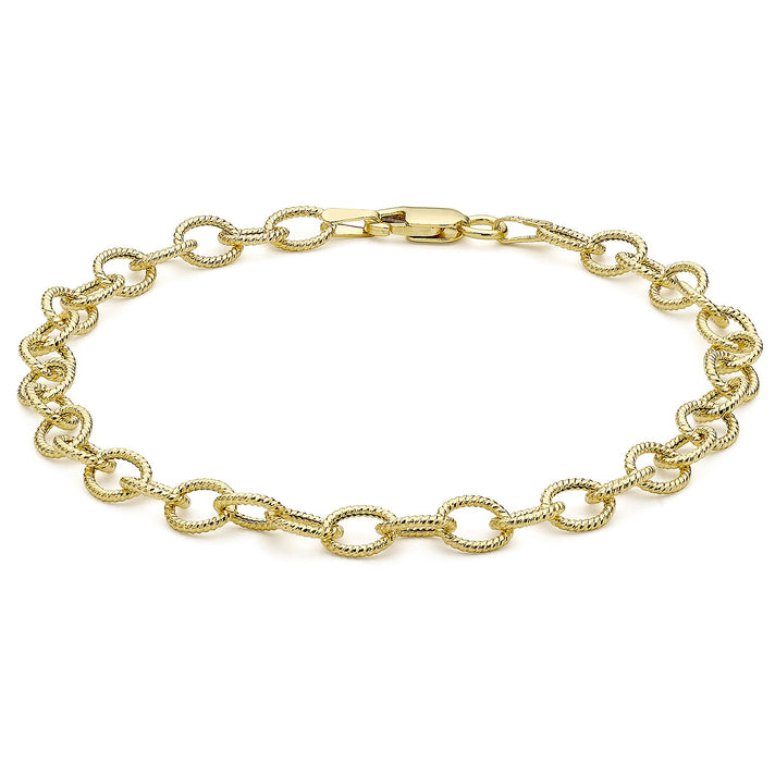 9K Yellow Gold Textured Belcher Bracelet 7.5 Inch 7193406 1