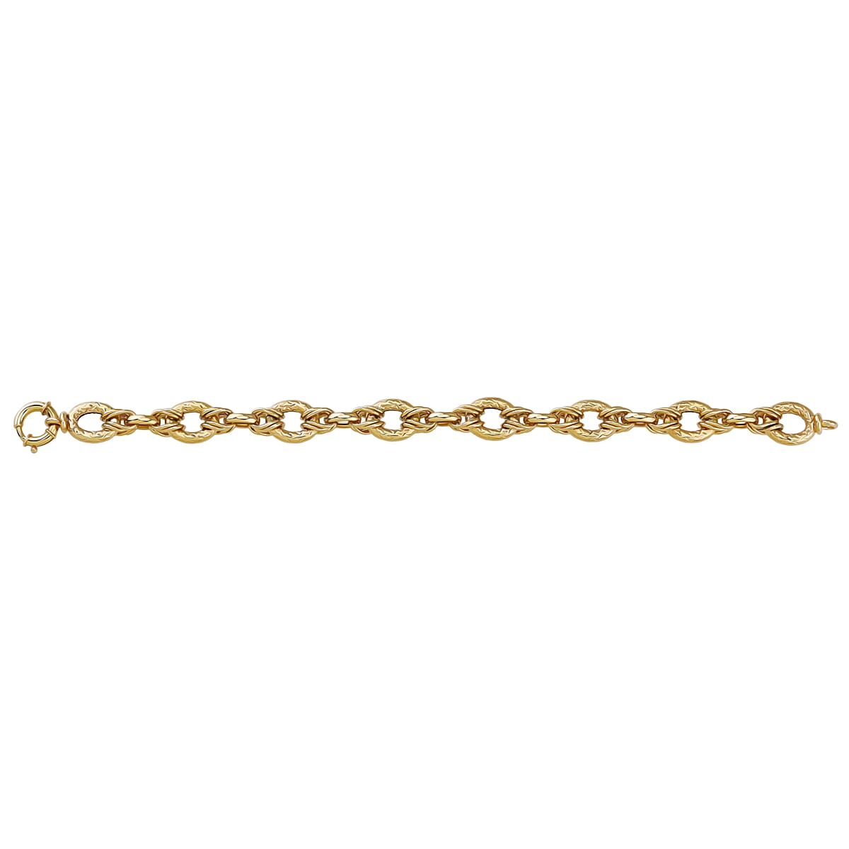9K Yellow Gold Textured Bracelet (Size 7.5) with Senorita Clasp 8280948 0