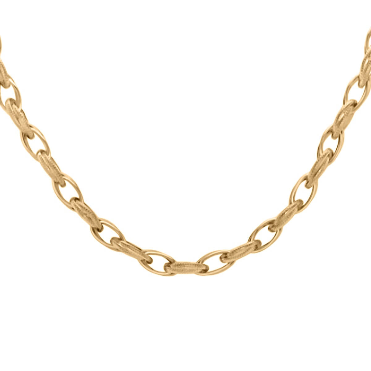 9K Yellow Gold Textured Link Necklace (Size - 18), Gold Wt. 13.5 Gms 7712166 2