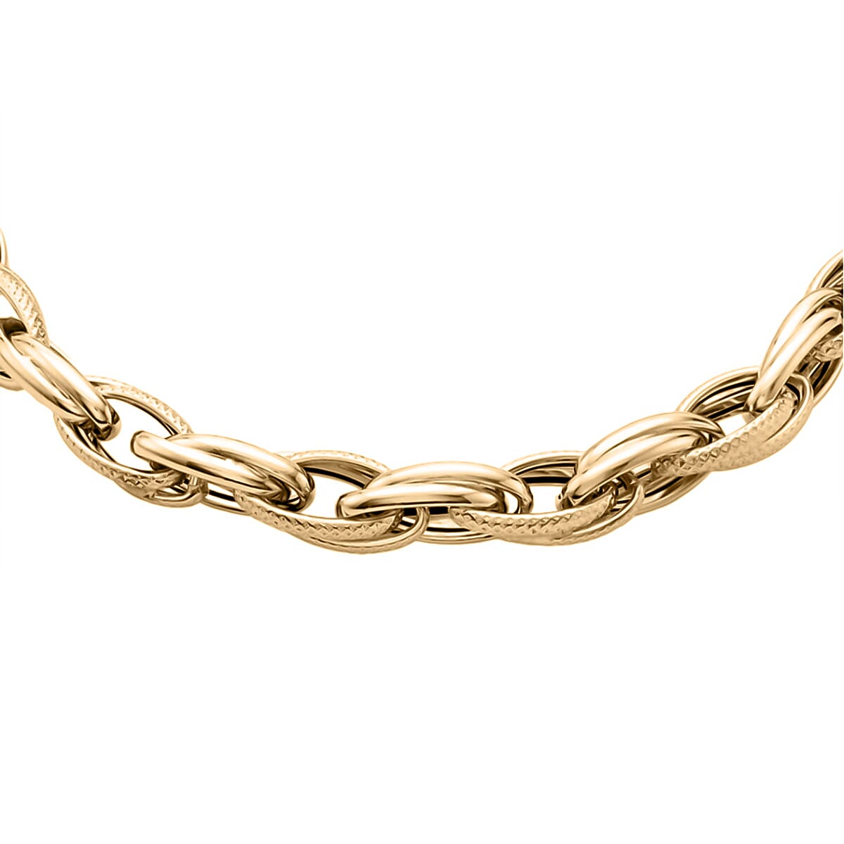 9K Yellow Gold Textured Link Necklace (Size - 18), Gold Wt. 13.5 Gms 7712166 3