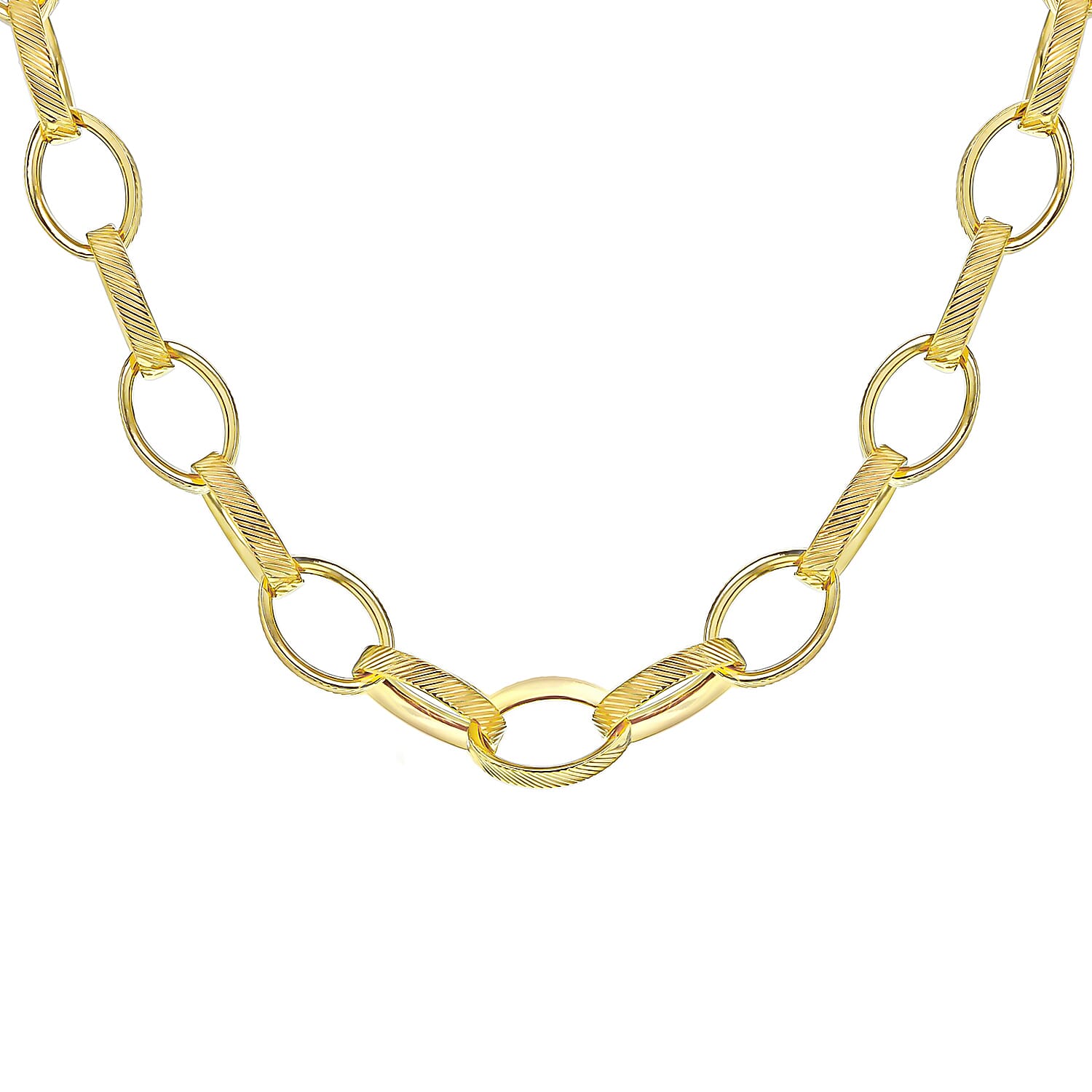 9K Yellow Gold Textured Oval Belcher Chain 18 Inch 7329909 3