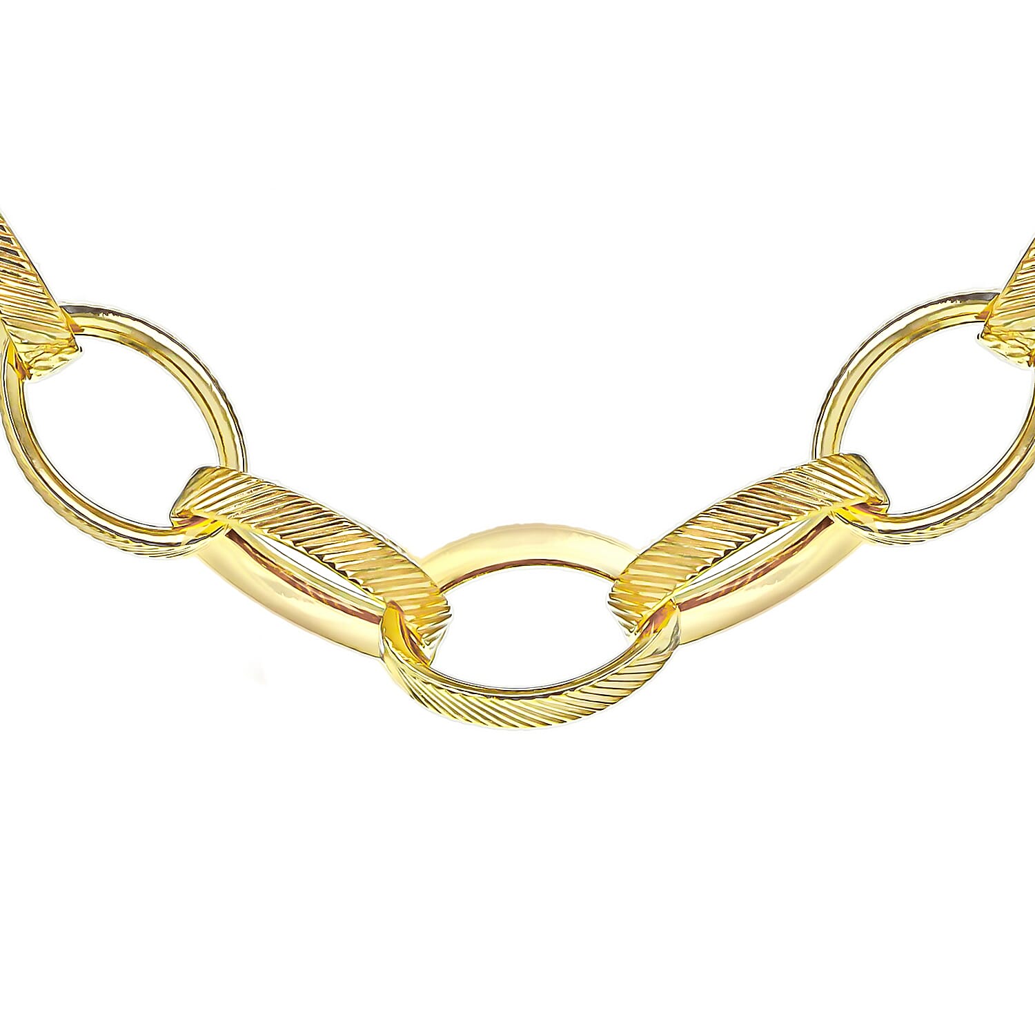 9K Yellow Gold Textured Oval Belcher Chain 18 Inch 7329909 4