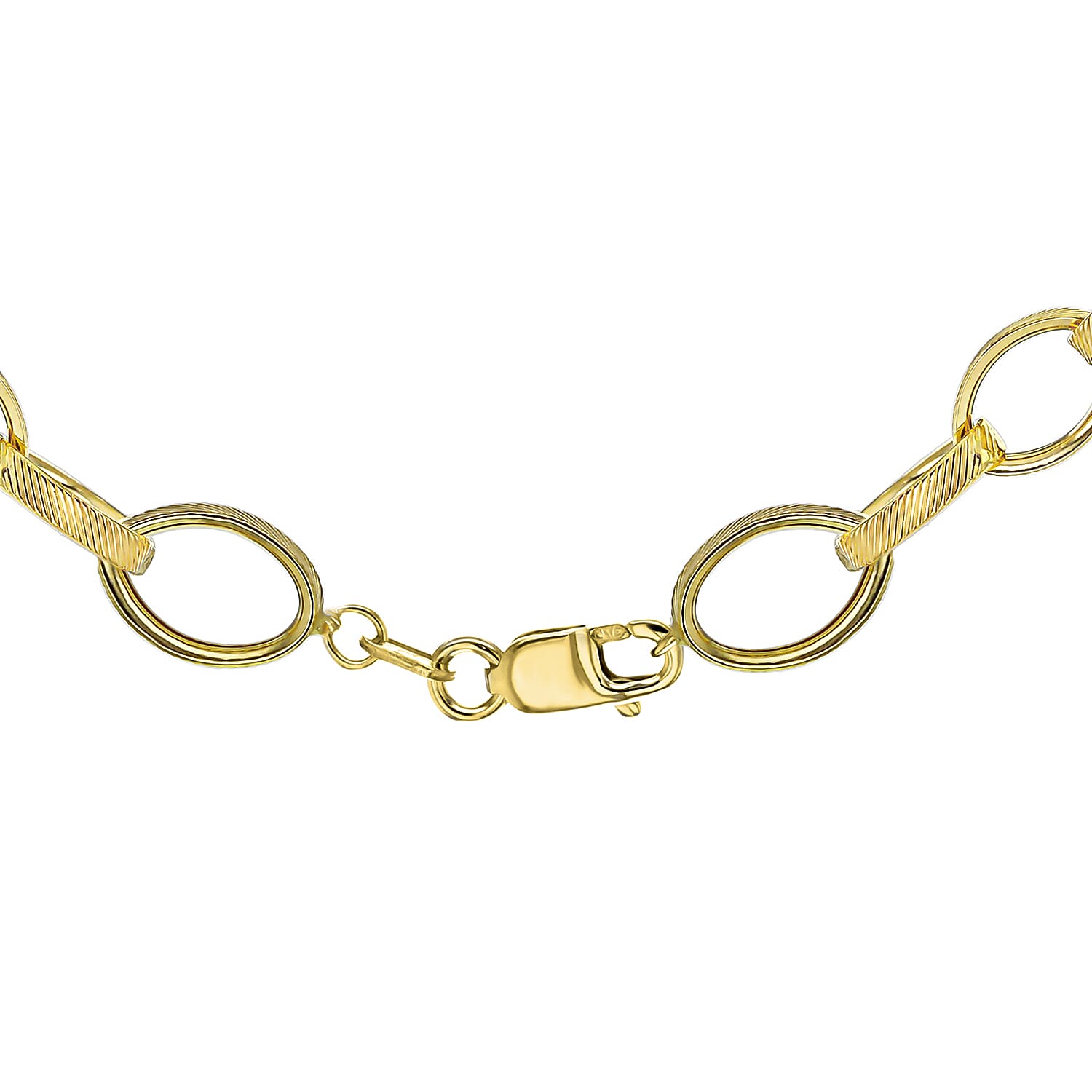 9K Yellow Gold Textured Oval Belcher Chain 18 Inch 7329909 5