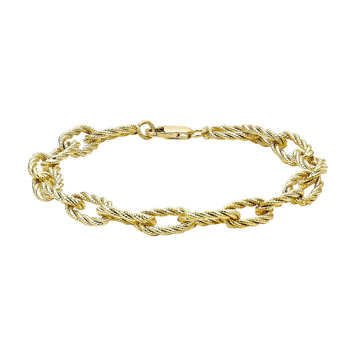 9K Yellow Gold Textured Oval Link Bracelet 7.5 Inch 4.5 grams 6093034 1