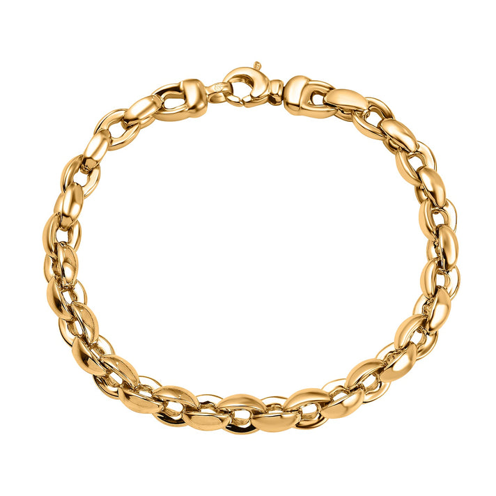 9K Yellow Gold Thick Oval Belcher Bracelet 8 Inch 7254649 1
