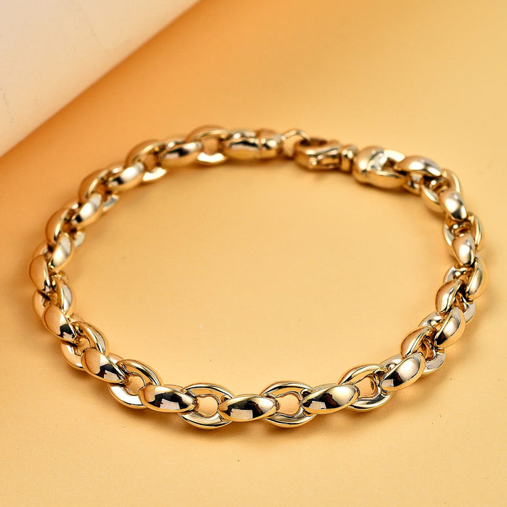 9K Yellow Gold Thick Oval Belcher Bracelet 8 Inch 7254649 2