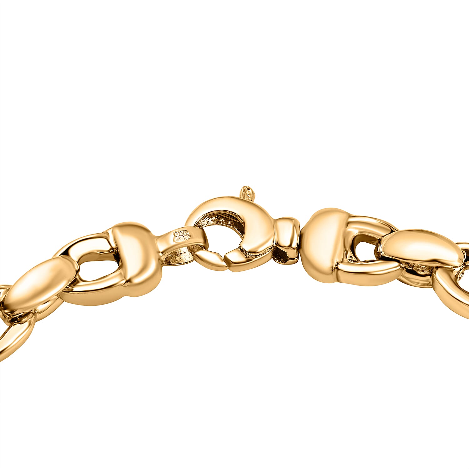 9K Yellow Gold Thick Oval Belcher Bracelet 8 Inch 7254649 2
