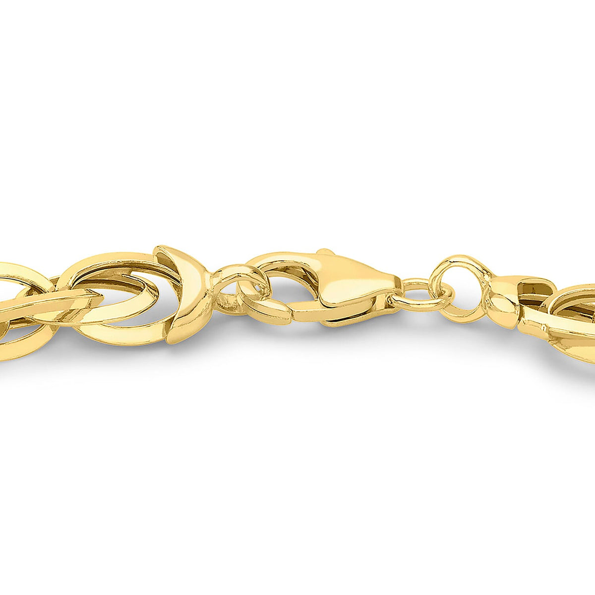 9K Yellow Gold Triangle Tube Prince of Wales Bracelet 7.5 Inch 8894679 2