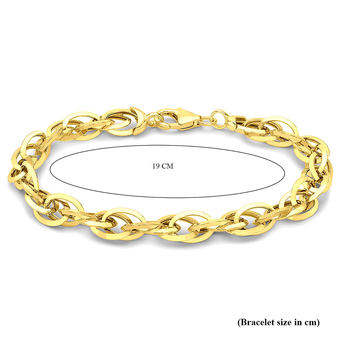 9K Yellow Gold Triangle Tube Prince of Wales Bracelet 7.5 Inch 8894679 3