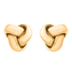 9K Yellow Gold Triple Knot Stud Push Back Earrings