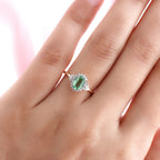 9K Yellow Gold Tsavorite Garnet and Diamond Ring 1 Ct