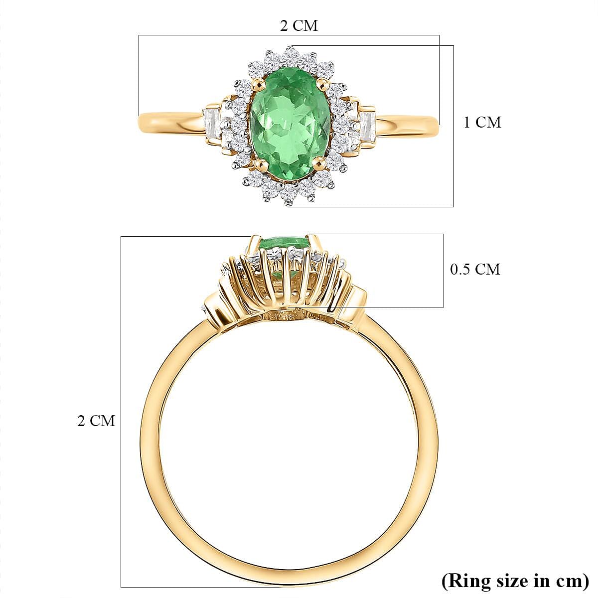 Tsavorite Garnet and Diamond Halo Ring in 9K Yellow Gold 8959639 6