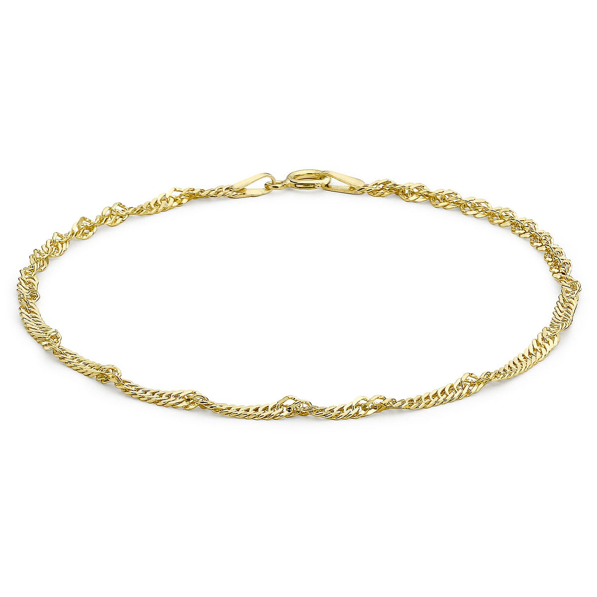 9K Yellow Gold Twist Curb Chain Anklet 10 Inch 7188952 0