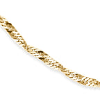 9K Yellow Gold Twist Curb Chain Anklet 10 Inch