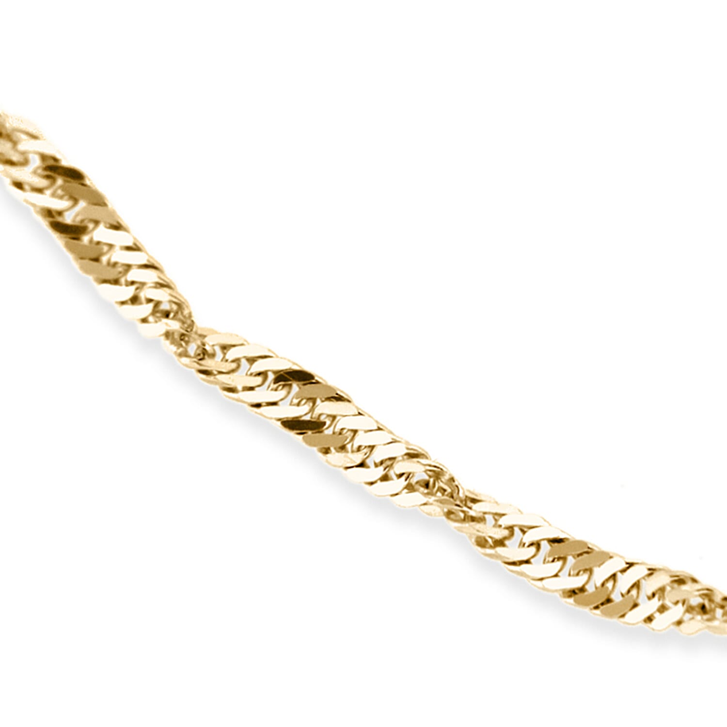 9K Yellow Gold Twist Curb Chain Anklet 10 Inch 7188952 1