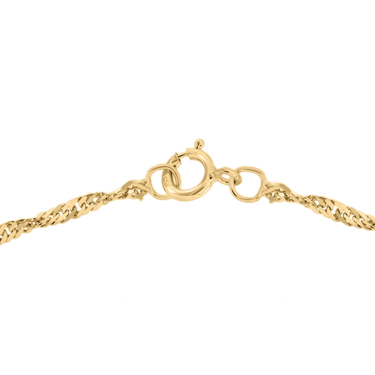 9K Yellow Gold Twist Curb Chain Anklet 10 Inch 7188952 2