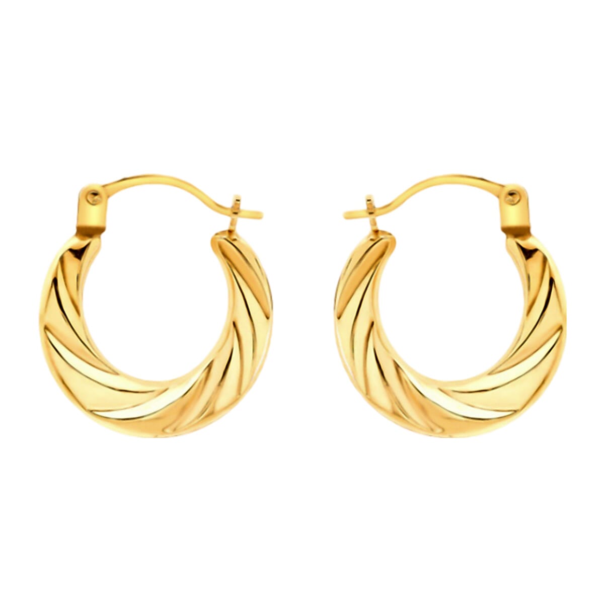Hatton Garden Closeout - 9K Yellow Gold Twisted Creole Earrings 7694145 0