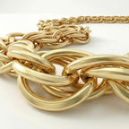 9K Yellow Gold Twisted Oval Link Bracelet 7.5 Inch