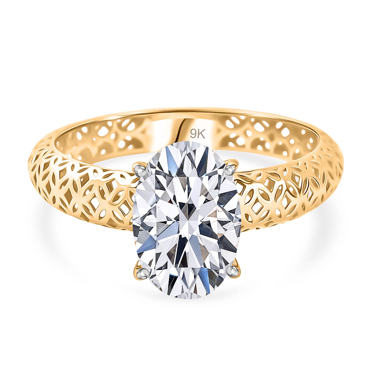 LUXURIANT 2 Ct. Lab Grown Diamond Solitaire Ring in 9K Gold, IGI Certified 8291929 0