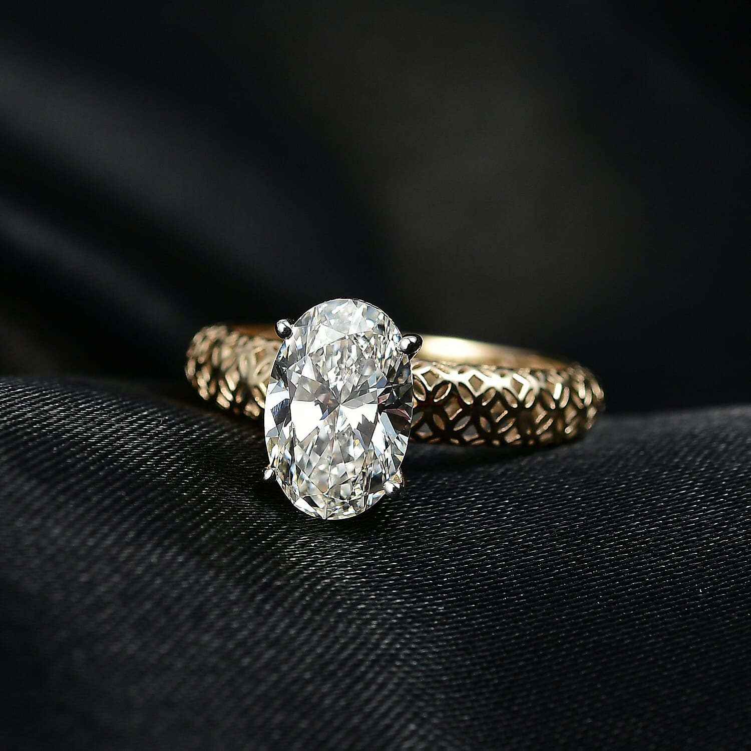 LUXURIANT 2 Ct. Lab Grown Diamond Solitaire Ring in 9K Gold, IGI Certified 8291929 2