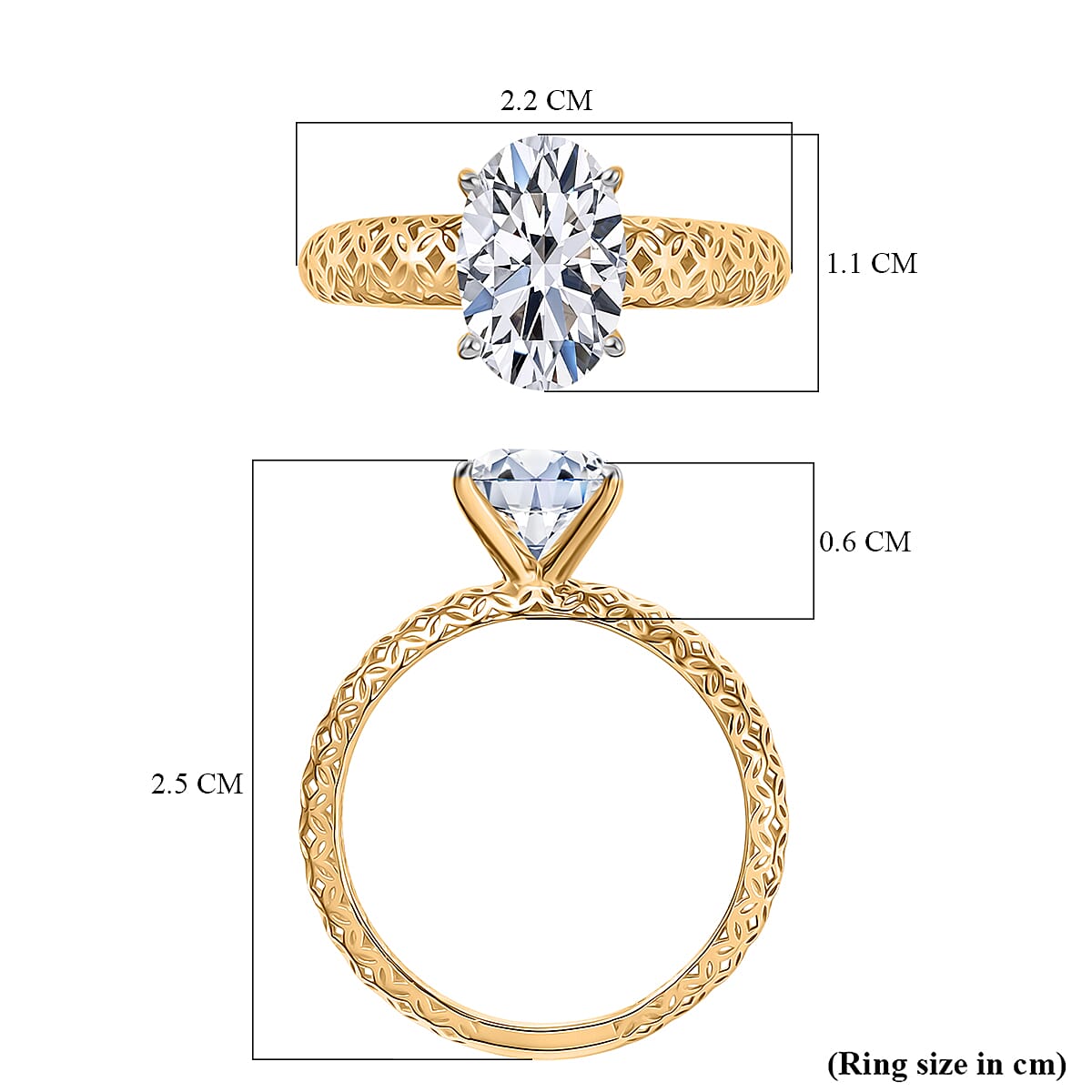LUXURIANT 2 Ct. Lab Grown Diamond Solitaire Ring in 9K Gold, IGI Certified 8291929 6