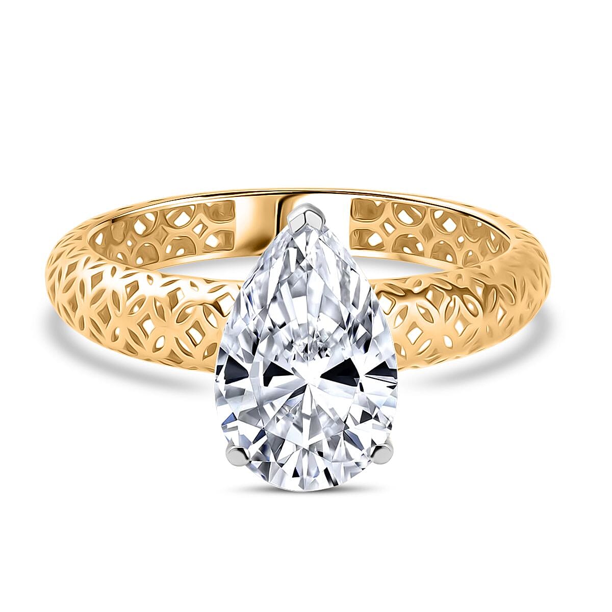 9K Yellow Gold IGI Certified Lab Grown Diamond (VS-EF) Solitaire Ring 2.00 Ct. V32649479 0