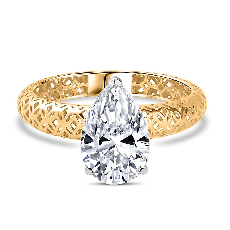 9K Yellow Gold IGI Certified Lab Grown Diamond (VS-EF) Solitaire Ring 2.00 Ct.