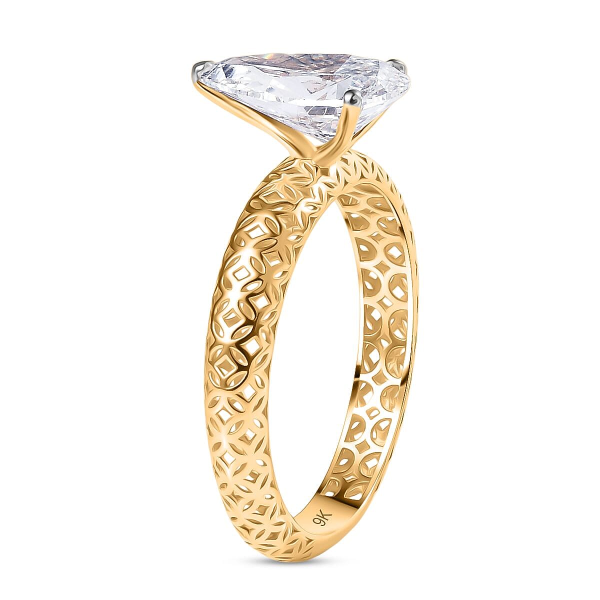 9K Yellow Gold IGI Certified Lab Grown Diamond (VS-EF) Solitaire Ring 2.00 Ct. V32649479 4