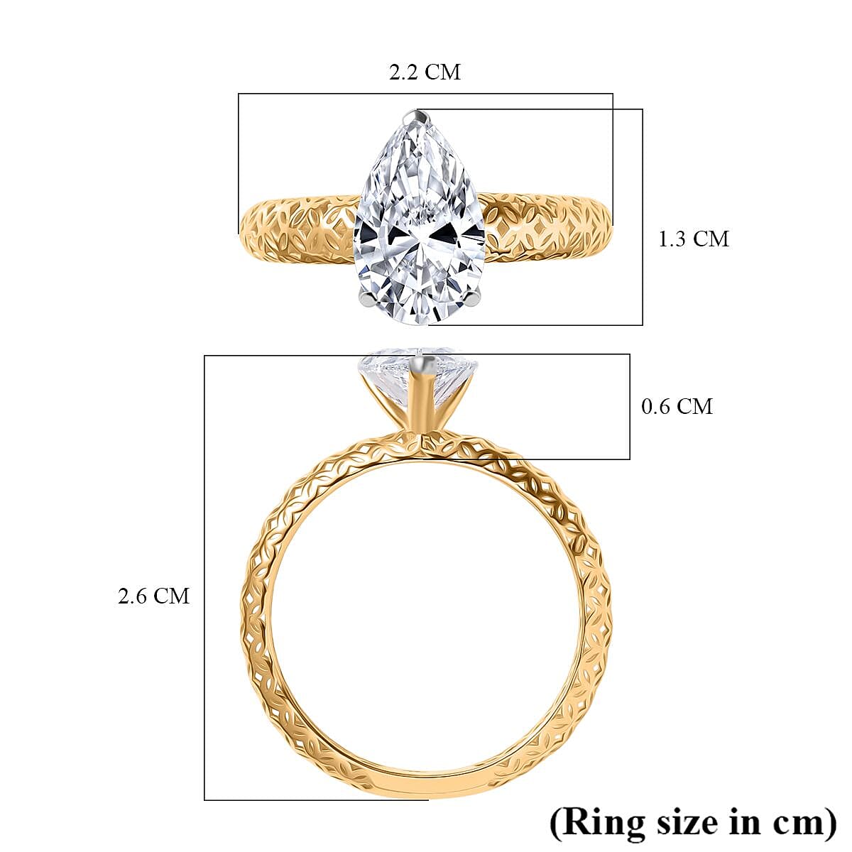 9K Yellow Gold IGI Certified Lab Grown Diamond (VS-EF) Solitaire Ring 2.00 Ct. V32649479 6