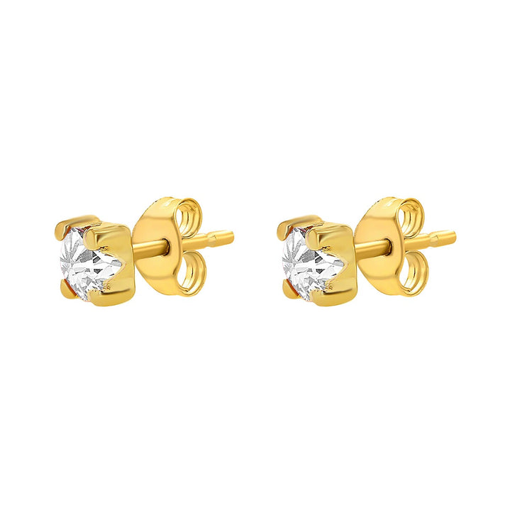 9K Yellow Gold Yellow Cubic Zirconia 4mm Solitaire Stud Earrings 7237316 2