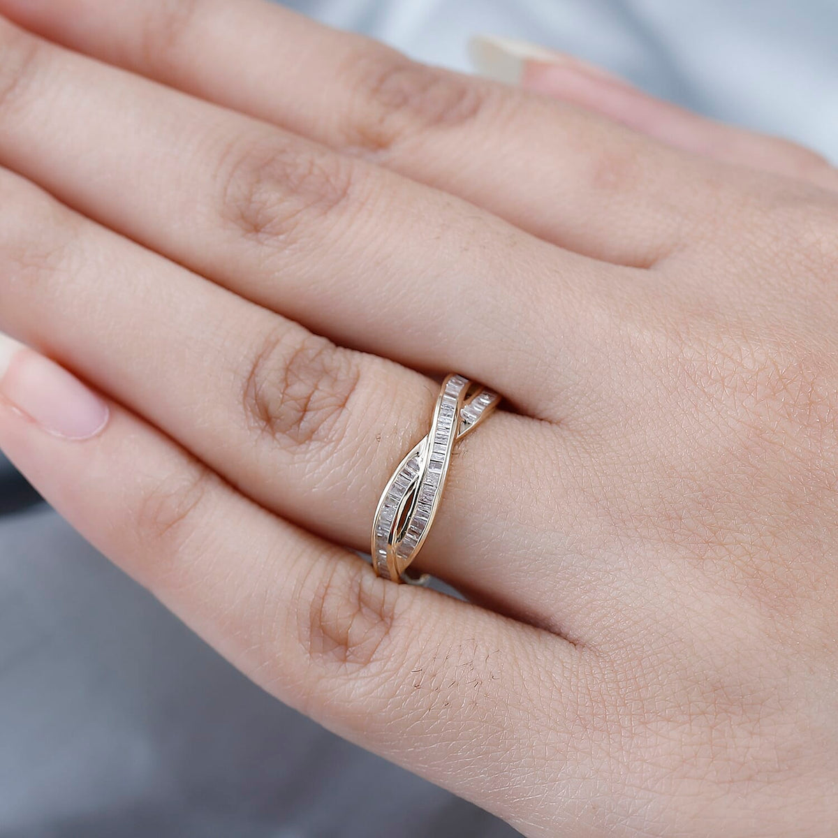 Close Out- 9K Yellow Gold White Diamond Wedding Band Ring 1.00 Ct 7660306 2