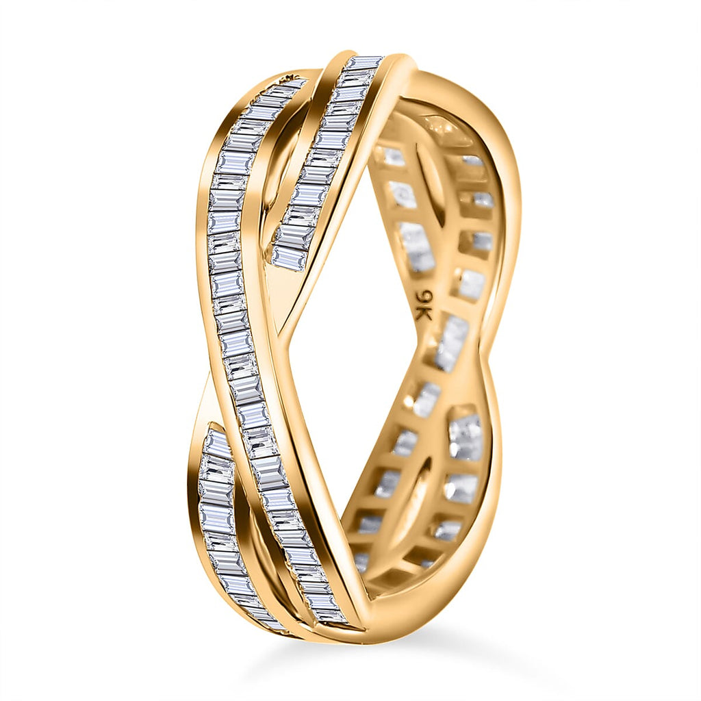 Close Out - 9K Yellow Gold Diamond (G-H) Crossover Ring 1.00 Ct