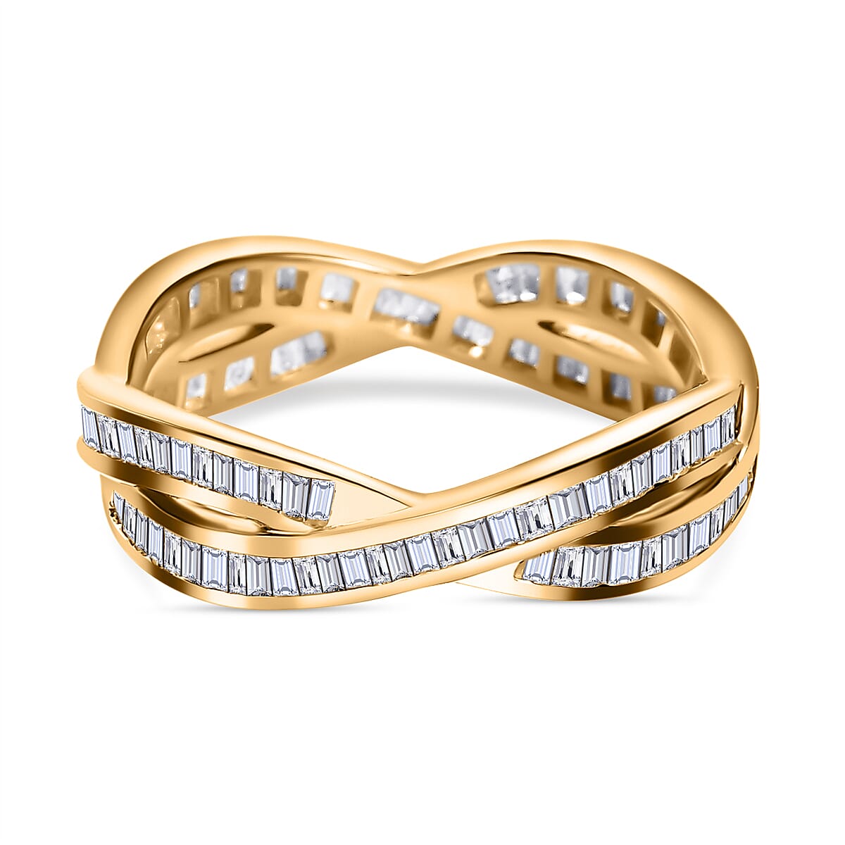 Close Out- 9K Yellow Gold White Diamond Wedding Band Ring 1.00 Ct 7660306 4