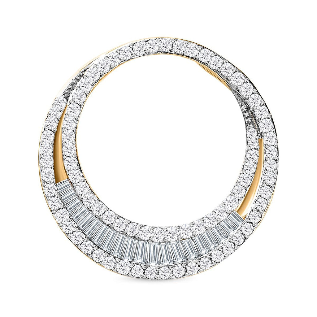 9K Yellow Gold Diamond (G-H) Crescent Pendant 1.00 Ct