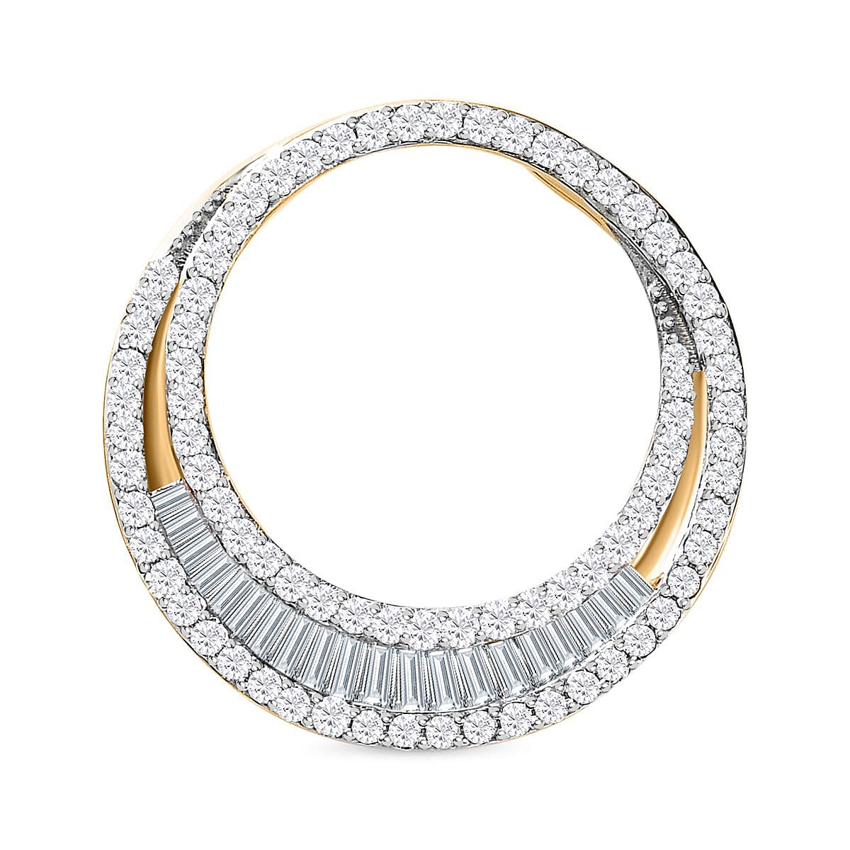 1 Ct Diamond Crescent Pendant in 9K Yellow Gold 7651081 0