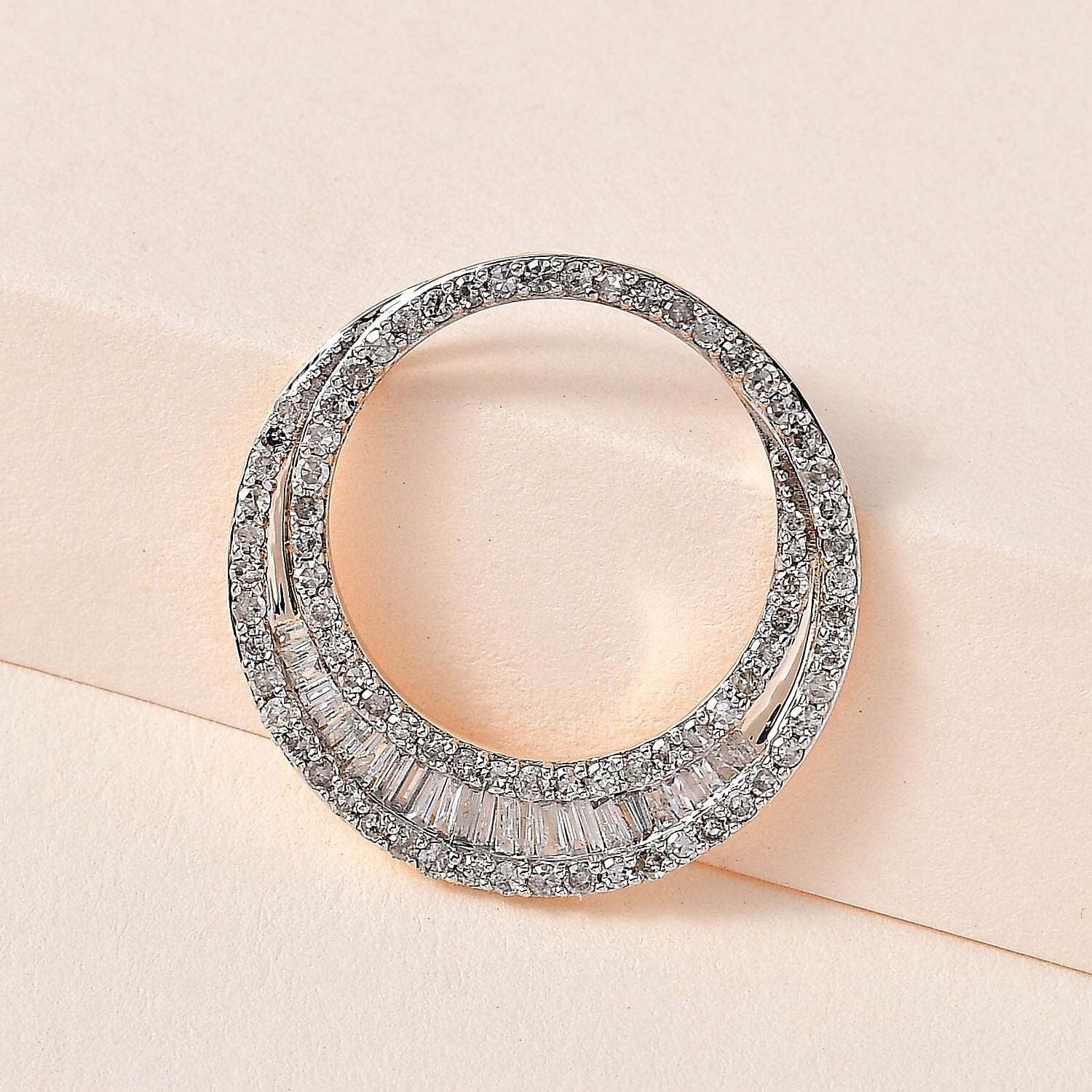 1 Ct Diamond Crescent Pendant in 9K Yellow Gold 7651081 3