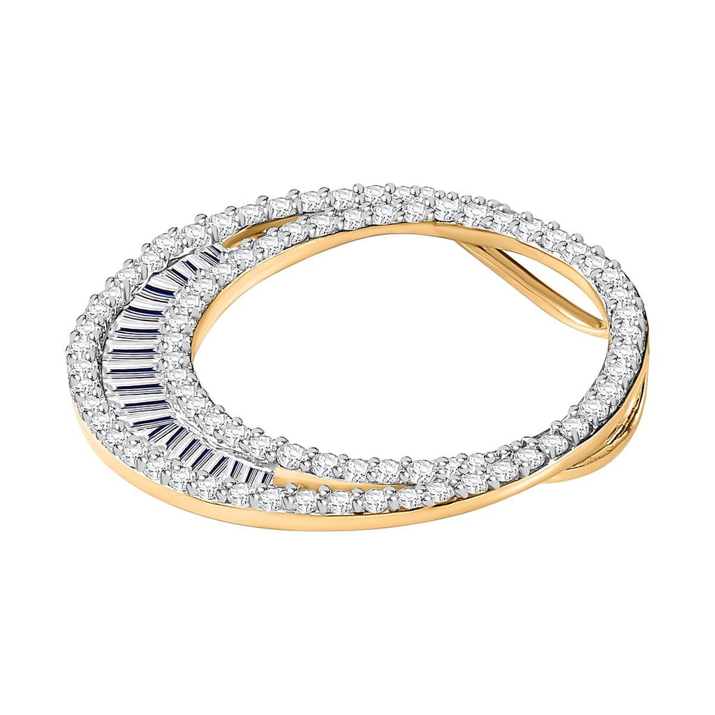 9K Yellow Gold Diamond (G-H) Crescent Pendant 1.00 Ct