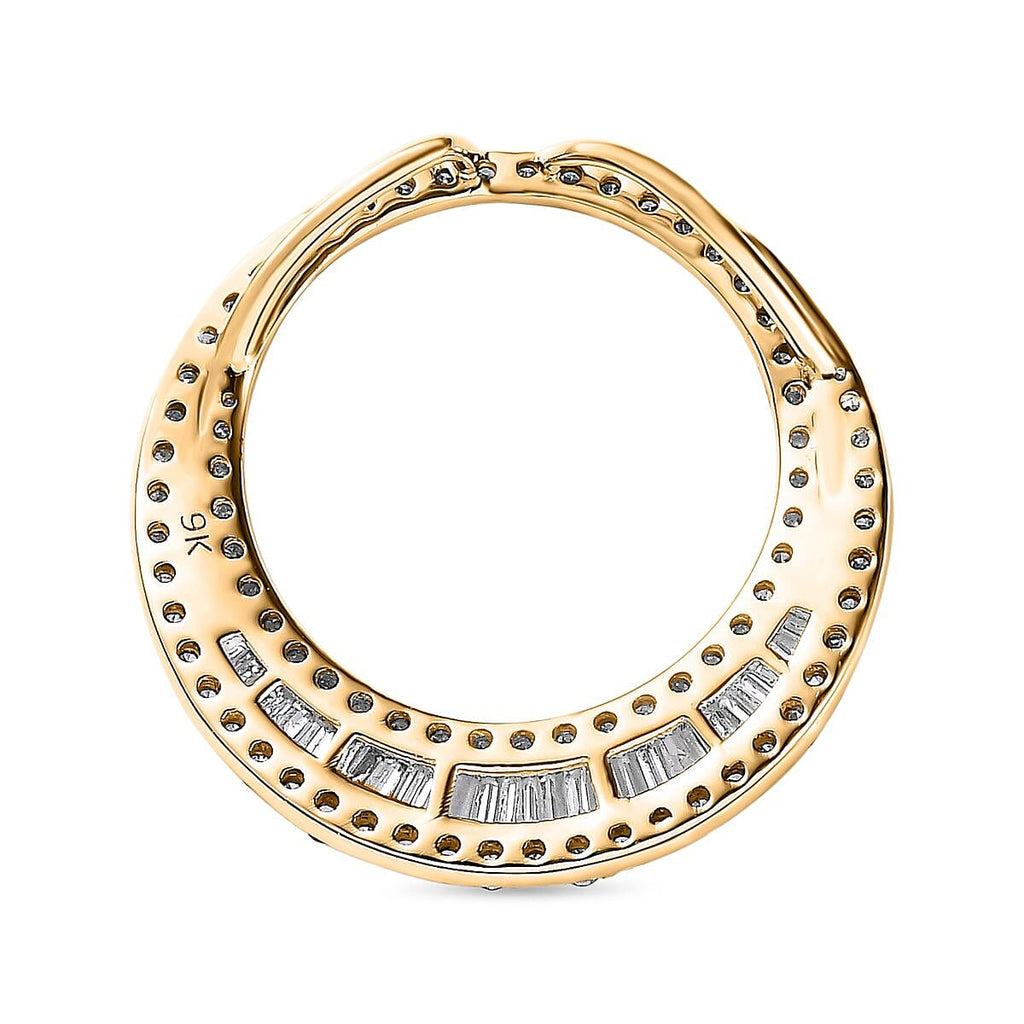 9K Yellow Gold Diamond (G-H) Crescent Pendant 1.00 Ct