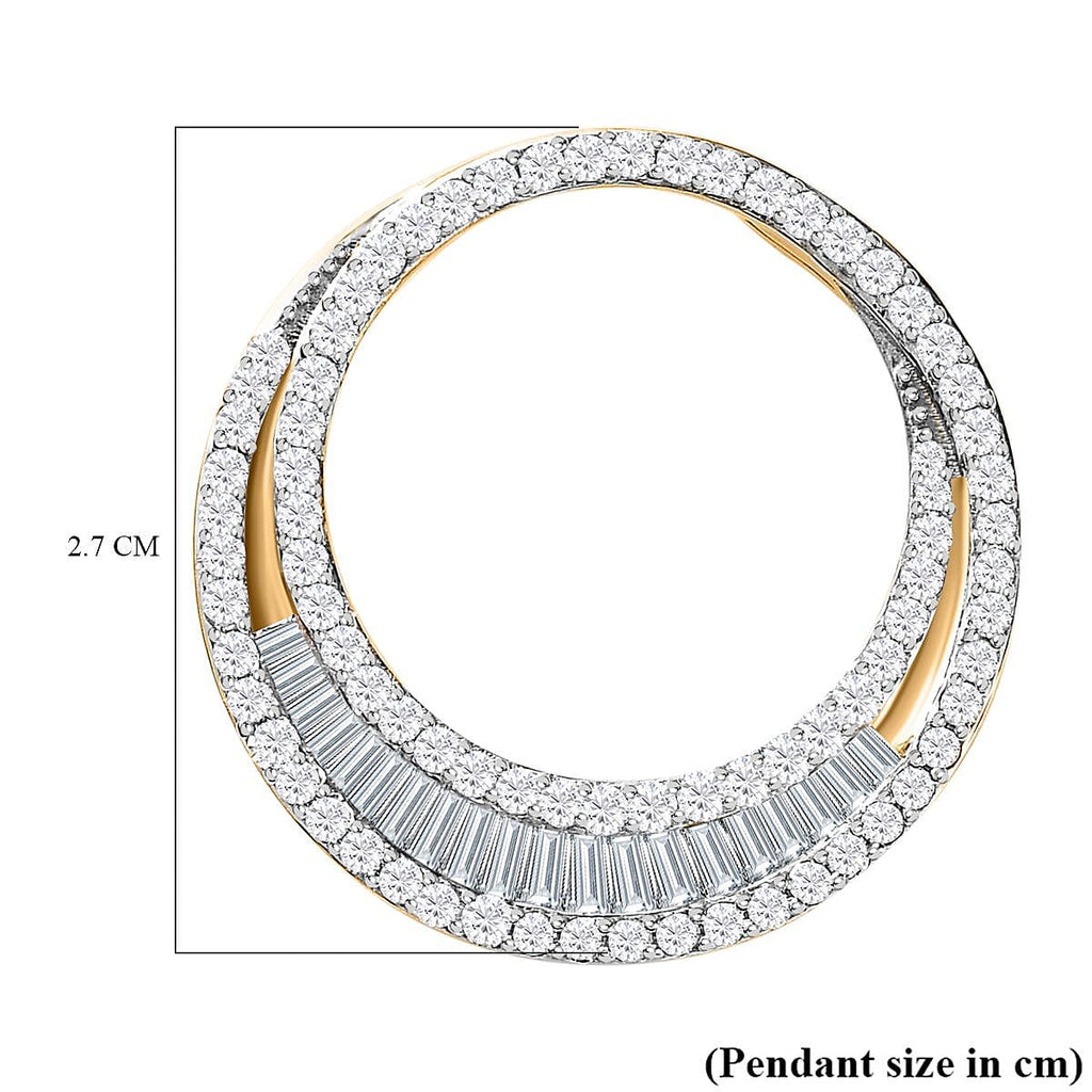9K Yellow Gold Diamond (G-H) Crescent Pendant 1.00 Ct
