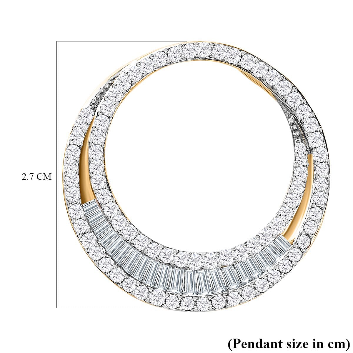 1 Ct Diamond Crescent Pendant in 9K Yellow Gold 7651081 6