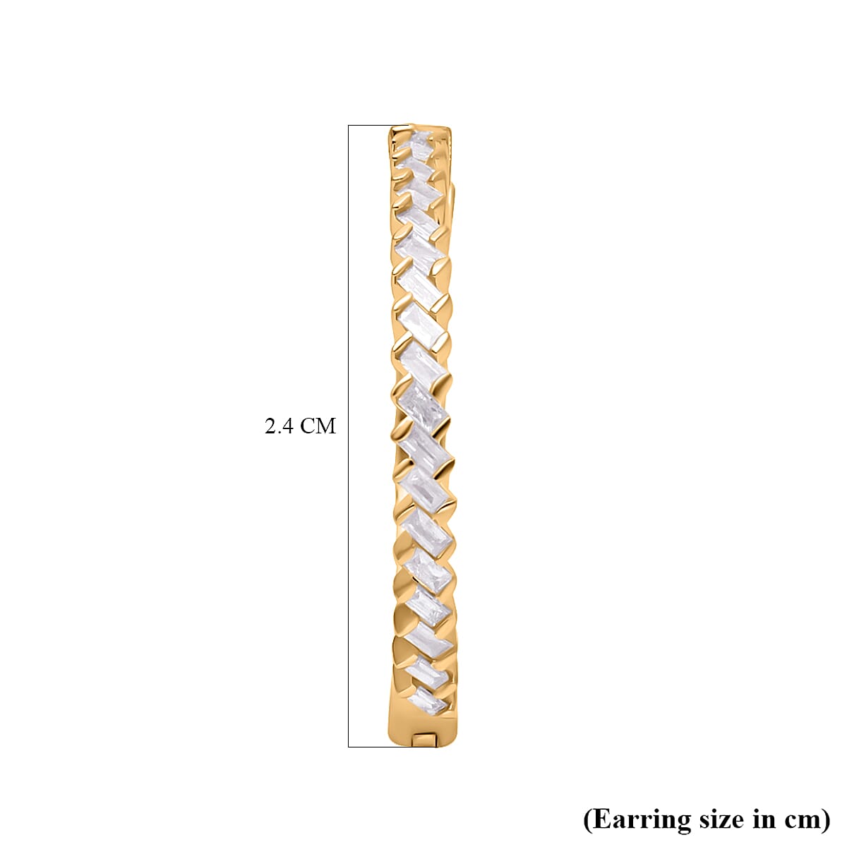 9K Yellow Gold White Diamond I3-G-H Hoop Earrings With Clasp 7553242 4