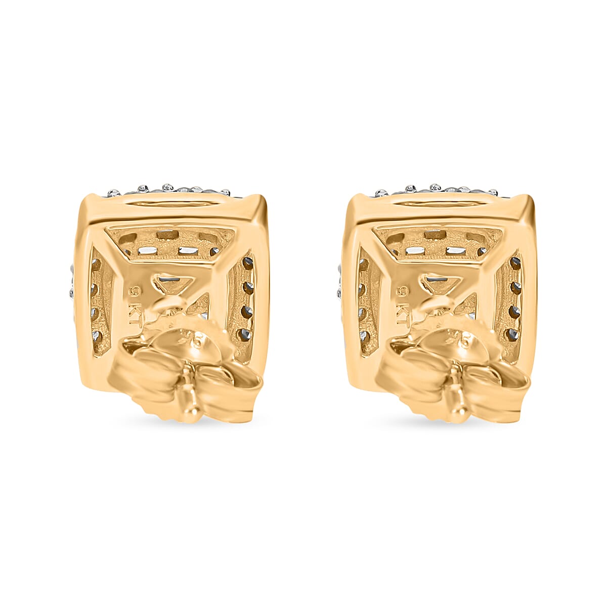 9K Yellow Gold   White Diamond  Earring 0.33 ct,  Gold Wt. 2.1 Gms  0.332  Ct. 7637703 1