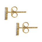 9K Yellow Gold White Diamond Circle Earring With Push Back