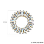 9K Yellow Gold White Diamond Circle Earring With Push Back