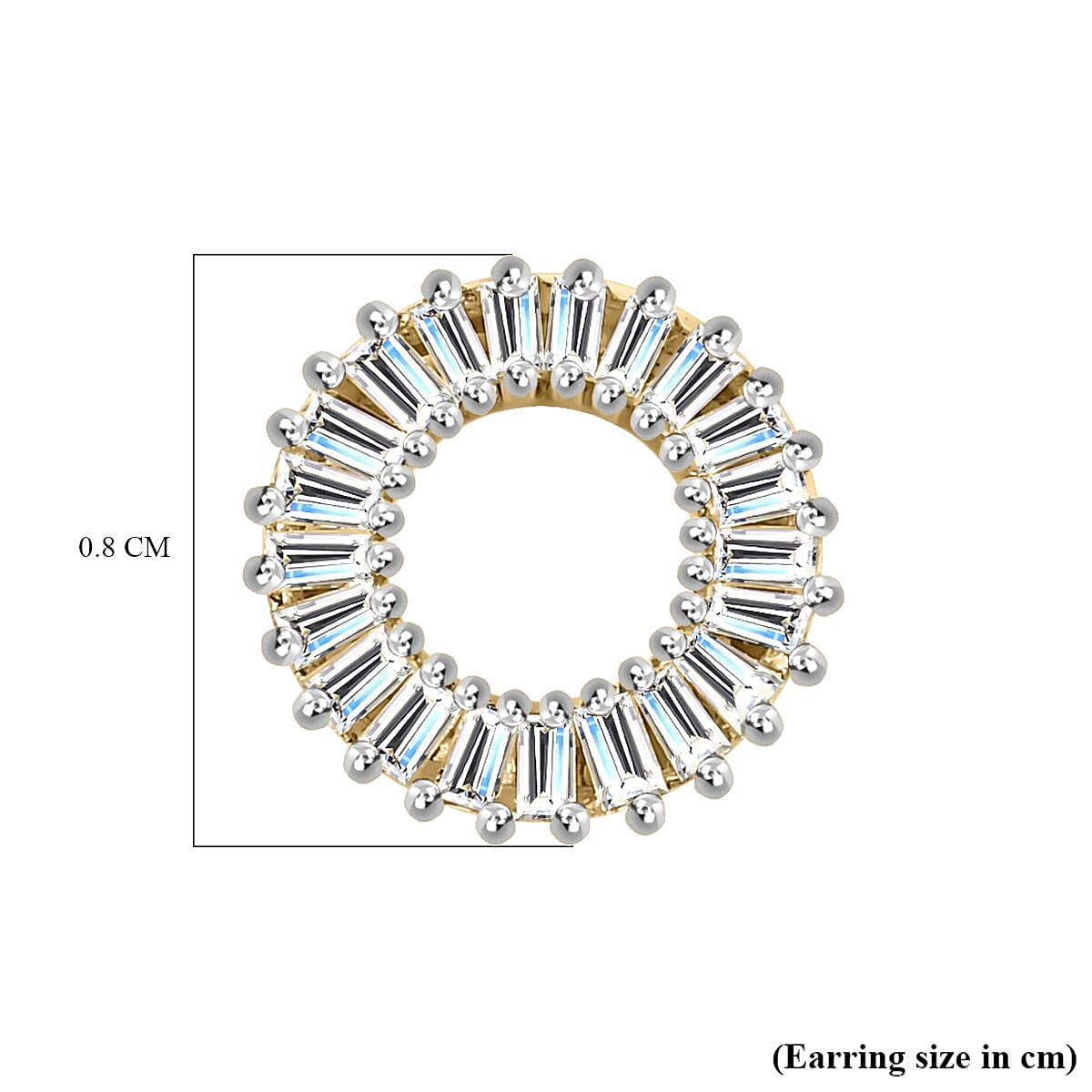 9K Yellow Gold White Diamond Circle Earring With Push Back 7714252 6