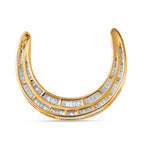 One Time Deal - 9K Yellow Gold White Diamond (G-H) Moon Pendant 1.00 Ct